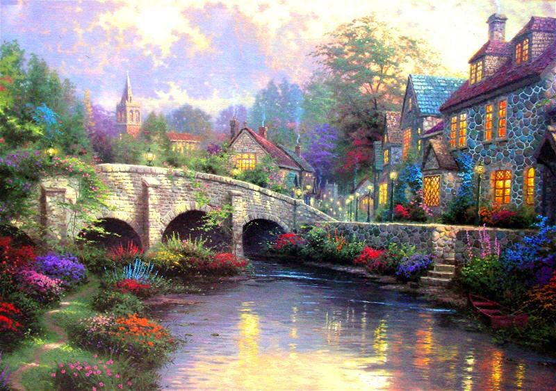 Thomas Kinkade Cobblestone Brook